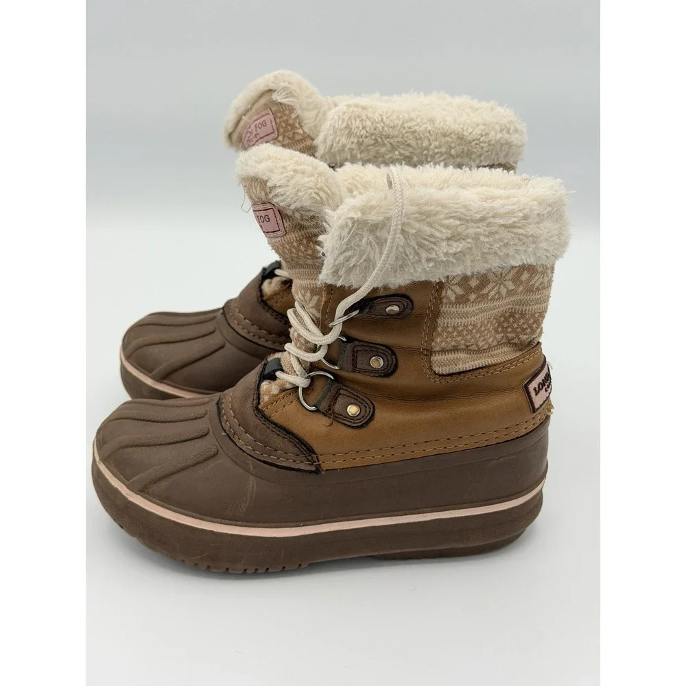 Snow Boot LONDON FOG Collection Youth US Size 13 LFK004 Lil Tottenham Brown Pink